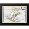 thumbnail image 2 of Sanson 14x11 Black Modern Framed Museum Art Print Titled - North America Mexico United States - Sanson 1650, 2 of 5