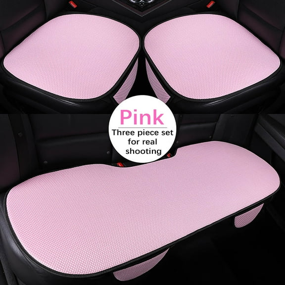 JingChun Polyester Car Seat Bottom Covers Protectors Include 1 Pair Front Driver Seat Pad Mat and 1 Rear Bench Cover Universal Fit 90% Vehicles