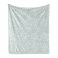 thumbnail image 1 of Moroccan Soft Flannel Fleece Throw Blanket, Culture Inspired Elements Geometric Design Eastern Stars, Cozy Plush for Indoor and Outdoor Use, 70" x 90", Seafoam White, by Ambesonne, 1 of 6