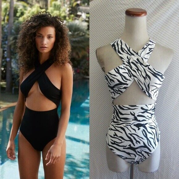 ONIA The Cindy Maillot de Bain une Pièce en Zigzag Métallisé Taille P