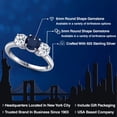 thumbnail image 2 of Gem Stone King 925 Sterling Silver Blue Sapphire and White Topaz Engagement Ring for Women | 2.30 Cttw | Round 6MM | Gemstone September Birthstone | Size 8, 2 of 6