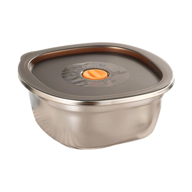 Recipiente de acero inoxidable para almacenar alimentos con tapa hermética, a prueba de fugas, reutilizable, 2500 ml