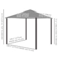 thumbnail image 2 of 10' x 10' Outdoor Patio Gazebo, Double-Tier Soft-Top Garden Shelter with Polyester Curtains & Mesh Screen, Rust-Resistant Steel Frame, Light Grey, for Backyard, Deck, Pool Area, 2 of 7