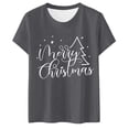 thumbnail image 2 of Christmas Shirts for Women Short Sleeve Crewneck Casual Merry Christmas Graphic T Shirts Xmas Holiday Tops, 2 of 3