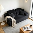 thumbnail image 2 of 71" High Backrest Sofa for Small Spaces, Compressed Corduroy Couch with Deep Seating for Living Room, Bedroom, Dark Grey, 2 of 6