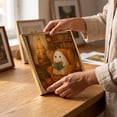 thumbnail image 6 of Natural Wood Framed Cute Ghost Reading Book Halloween Wall Art Print 20x20cm Vintage Spooky Pumpkin Illustration Wall Hanging Decor For Bedroom Living Room Holiday Tabletop Picture, 6 of 7