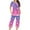 Purple#2, variant on Tnhcen Festive Women’s 2-Piece Pajamas Set Christmas Print Short Sleeve Top Capri Pants with Pockets Soft Cozy Home Clothes S-3XL