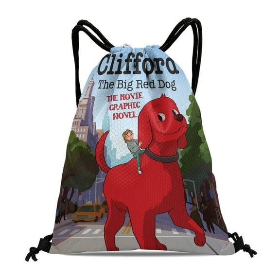 Clifford The Big Red Dog Drawstring Backpack Bag Party Favors Goodies Merch Gym Waterproof Swimming Beach Fans