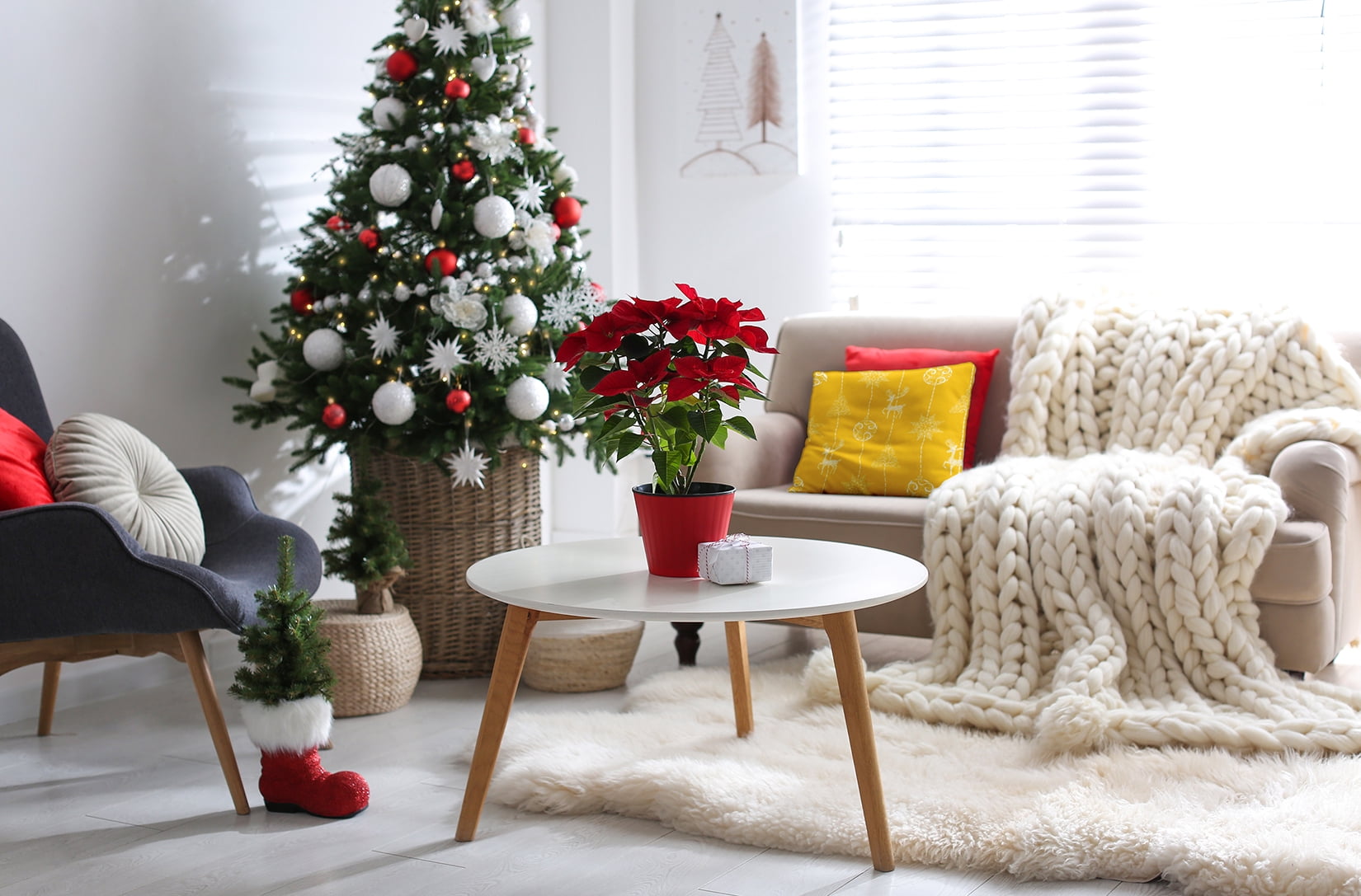 20" x 20" Simply Daisy Christmas Lines Polyester Accent Pillow, Yahoo Yellow Qty 1