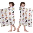 thumbnail image 4 of Ballet Dancer Princess Pattern Hooded Bath Towel，50"x30" for Ages 3 To 12 Kids, Quick Dry Lightweight Soft Microfiber Hood Beach Towel Cover Up for Kids, 4 of 7