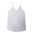 thumbnail image 6 of Fsqjgq 2024 Spaghetti Strap Top Women Halter V Neck Basic White T-Shirt Sleeveless Satin Silk Tank Tops Women's Summer Camisole White Xl, 6 of 6