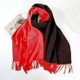 thumbnail image 2 of TEAJOPSUU Winter Warm Scarf for Women Soft Faux Wool Tassel Scarf Fashion Thermal Warps Colorful Long Shawl Large Scarves A-Red, 2 of 5