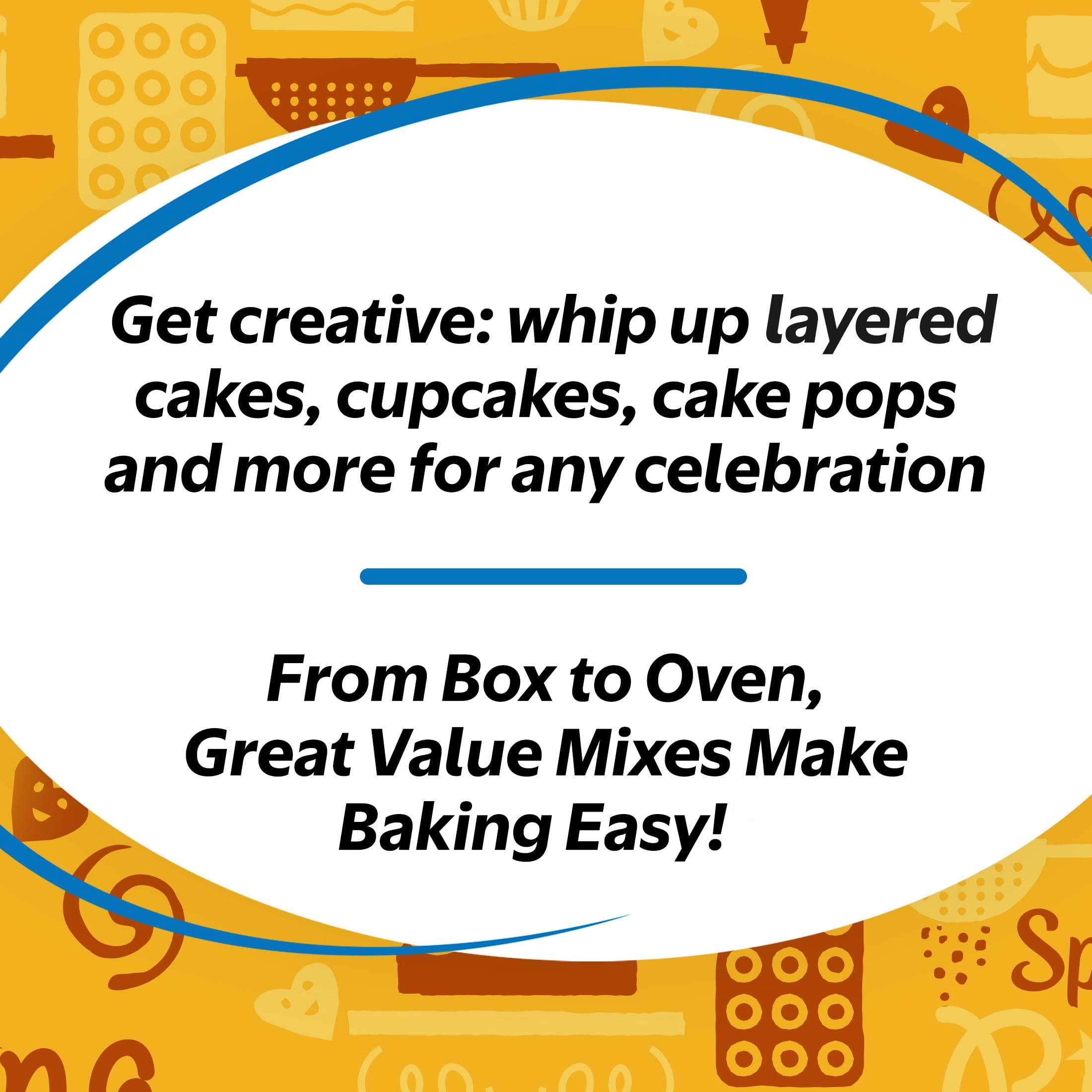 Great Value Deluxe Moist Yellow Cake Mix, 15.25 oz Box