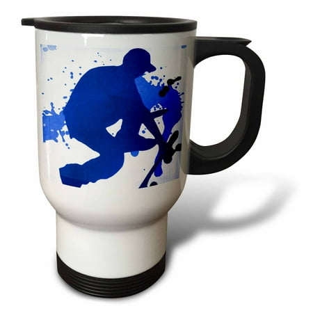

3dRose Skate Boarder Blue Travel Mug 14oz Stainless Steel