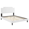 thumbnail image 3 of Platform Bed Frame, King Size, White, Velvet, Mid Century French Bedroom, Modern Contemporary Boutique HB35483, 3 of 12