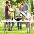 thumbnail image 5 of Dkelincs 4ft Folding Table with Handle Heavy Duty Plastic Foldable Table Indoor Outdoor Small Portable Table for Picnic Camping BBQ Dining Events, White, 5 of 7