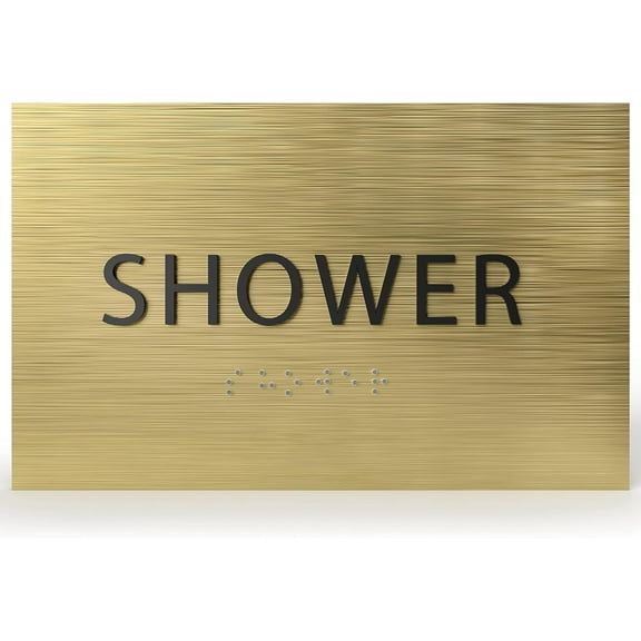 ADA CENTRAL SIGNS - 6" X4" Shower Sign - ADA Compliant Tactile Graphics Grade 2 Braille Text | Wall Mount Plastic Signs for Shopping Malls, Offices, Hotels, Schools, Apartments, and Restaurants
