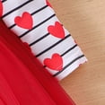 thumbnail image 6 of Toddler Girls Long Sleeve Hearts Striped Prints Dresses Valentine's Day Tulle Princess Dress Candy Cane Dress Christmas Sweater Girls Baby Girl Dresses 6-9 Months Belle Dress Girl Wedding Dress, 6 of 7