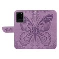thumbnail image 5 of SaniMore Wallet Case for Samsung Galaxy S20 Ultra, PU Leather Embossed Butterfly Flip Folio Cover Card Holder [Kickstand][Wrist Strap] All Arpund Protective Shockproof Shell, Purple, 5 of 18