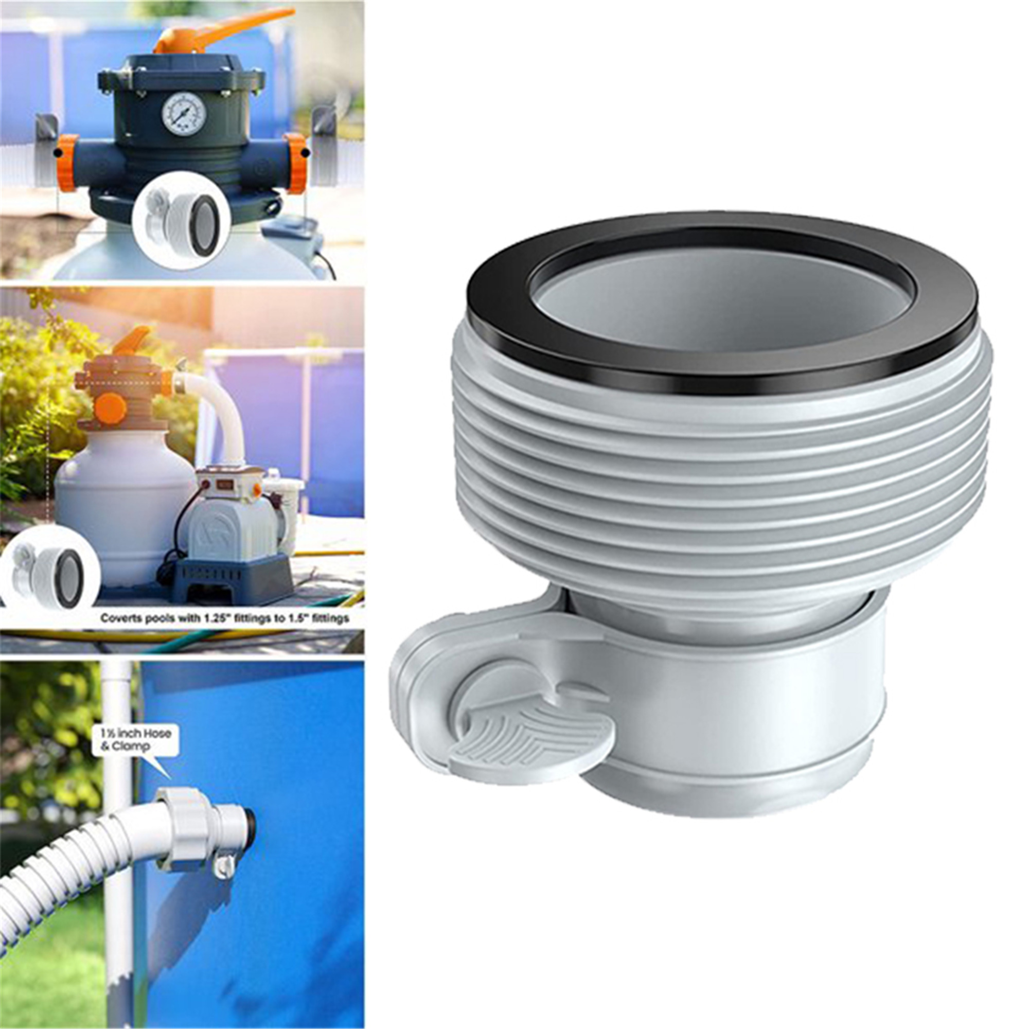 MLFU 1 Piece Adapters B for Intex Pools Pumps, 1.25" to 1.5" Type B