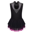 thumbnail image 3 of iixpin Kids Girls Sleeveless Figure Ice Skating Leotard Ballet Dance Dress Ballerina Ballroom Performance Costume Hot Pink 14, 3 of 6