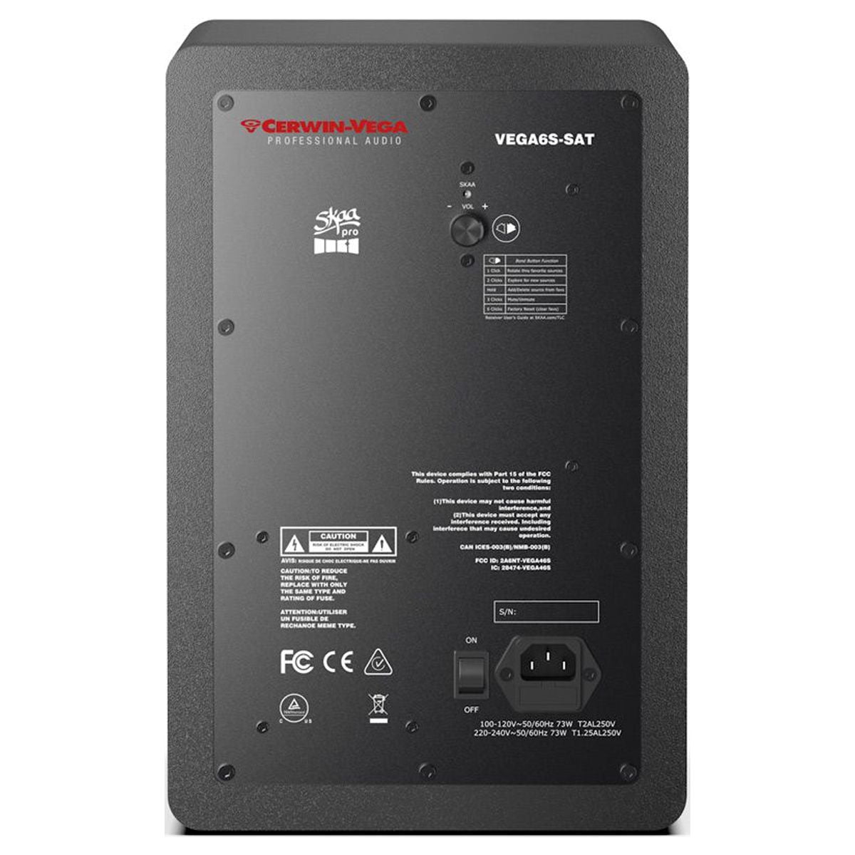 VEGA6SB-PR 6” 2-WAY STUDIO MONITOR PAIR (HUB/SAT)