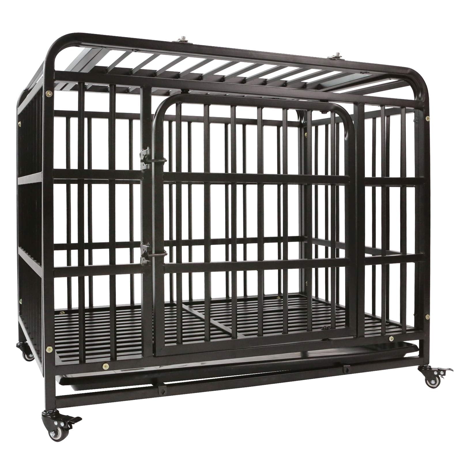 SMONTER Heavy Duty Dog Crate Strong Metal Dog Cage Dog Kennels for