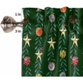 thumbnail image 5 of Christmas Green Kitchen Curtains and Valances Set, Rod Pocket Curtains Tier Farmhouse Window Curtains 24 Inch Length, Xmas Leaves Plants Ball Star Berry 3 Piece Kitchen Curtains Set, 5 of 6