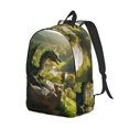 thumbnail image 2 of Xecao Deep Forest Stone Green Dragon for Canvas College Laptop Backpack, Durable Rucksack Travel Notebook Bag School Backpack Book Bag for Men Women, 2 of 8