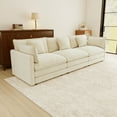 thumbnail image 4 of 111.5” Beige White Couch, 3 Seater Modular Sofa, Chenille Large Sectional for Living Room, Deep Seat Cloud Couch, Sofá de tres plazas, 4 of 14