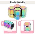 thumbnail image 5 of STOBOK 4Pcs Assorted Color Aluminum Wheel Valve Covers Hexagonal Tire Valve Caps for Car Usage, 5 of 6