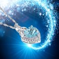 thumbnail image 4 of Sterling Silver Simulated Aquamarine Heart Pendant Necklace, 18" Gifts for Women, 4 of 6