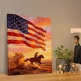 thumbnail image 3 of American Flag Canvas Wall Art, 4th of July Patriotic Canvas Print, Vintage Landscape Paintings for Modern Home Living Room Bedroom Office Decor, 3 of 7