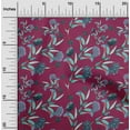 thumbnail image 1 of oneOone Viscose Chiffon Burgundy Fabric Flower & Leaves Watercolor Craft Projects Decor Fabric Printed By The Yard 42 Inch Wide, 1 of 4