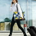 thumbnail image 5 of FORMRS Canvas Laptop Tote Bag for Women with 15.6" Computer Compartments Shoulder Handbag, Lemon Checkered, 5 of 7
