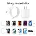 thumbnail image 5 of looyotul 20W USB C PD Fast Charger 2 Pack, Compact Type C Wall Charger Block,with 6ft USB C to C Cable for iPhone 15/16/17 Series, Samsung Galaxy, Google Pixel, iPad,Android (White), 5 of 7