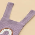 thumbnail image 4 of Baby Summer Ruffle Romper  Sleeveless Elastic Waist Rainbow Embroidery Strap Bodysuit, 4 of 6