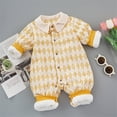 thumbnail image 3 of Baby Bodysuit Extender Baby Cotton Jumpsuit Baby Clamshell Clothes Outside Cotton Clothing Autumn and Winter New Handsome Clothes for Boys and Girls Yellow, 2-5 Months, 3 of 3
