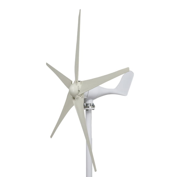 Meoldis 1200W 12V Wind Turbine Generator Kit, 5-Blade Vertical Axis Spiral Wind Power Generator for Home Use, White
