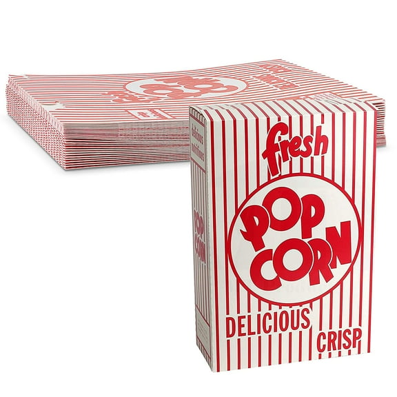 MT Products Paper Popcorn Boxes for Party - 6 oz Popcorn Buckets Pack of 30