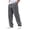 Gray, variant on Dwelliawo Men's Elastic Waist Drawstring Jeans, Casual Loose Wide Leg Denim Pants with Jean Wash, Multiple Colors Gray 2xL