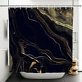 thumbnail image 3 of Pbobriich Black Gold Marble Shower Curtain,Modern Abstract Luxury Fabric Bath Curtain for Bathroom 72Wx78L inch, 3 of 5