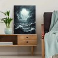 thumbnail image 5 of Qisvanset 12x16 Inch 2D Flat Framed Canvas Art, Serene Rain Cloud Minimalist Abstract Stormy Home Office Wall Decor, 5 of 5