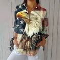 thumbnail image 2 of SELONE Fourth of July Print Button down Shirts for Women Tops Collared Long Sleeve Clothes Patriotic Graphic Wear, 2 of 5