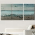 thumbnail image 2 of wall26 Canvas Print Wall Art Set Grunge Teal &amp; Brown Beach Shoreline Landscape Geometric Ocean Digital Art Minimalism Nautical Colorful Multicolor for Living Room, Bedroom, Office - 16"x24&q, 2 of 5