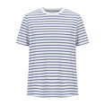 thumbnail image 4 of Rezuofi 1 Pcs Womens Short Puff Sleeve Tops Striped Color Block Summer T Shirt Trendy Casual Crew Neck Basic Tee, 4 of 6