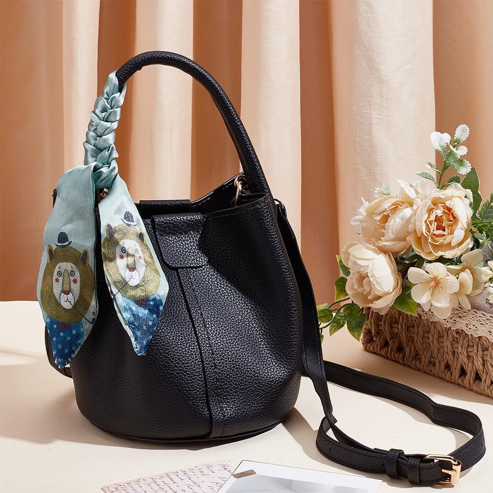 DIY Imitation Leather Bucket Bag Making Kit Crossbody Bag Handicraft Making Set for Women's Handbags Handmade Shoulder Bag Sewing Accessories for Birthday Christmas Holiday Black