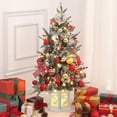 thumbnail image 7 of COZONY 3ft Prelit Fiber Optic Christmas Artificial Tree, 78 Warm LEDs & Red Berries, Mini Xmas Tree w/ Battery Operated Timer, Party Decorations in Home, Office, Porch, 1 pc, 7 of 7