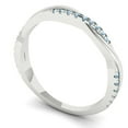 thumbnail image 2 of 0.16 ctw Wedding Band for Women - 18K White Gold Simulated Blue Diamond Stackable Eternity Ring, 2 of 6