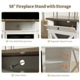 thumbnail image 5 of BREEZEHEAT 58" Farmhouse Fireplace TV Stand with 18" Electric Fireplace for TVs up to 65'', White/Brown, 5 of 7